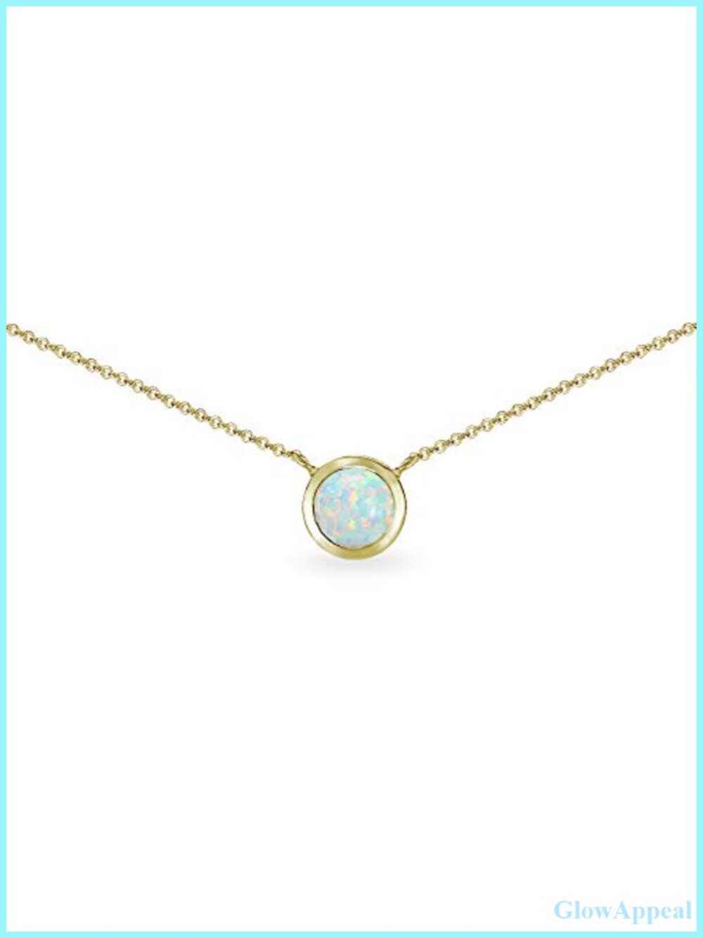 Sterling Silver Yellow Gold Flashed Opal Bezel Choker Necklace 6mm Round